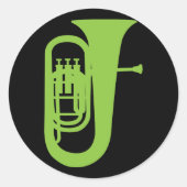 おもしろいバリトンシルエット音楽ギフト ラウンドシール (正面)