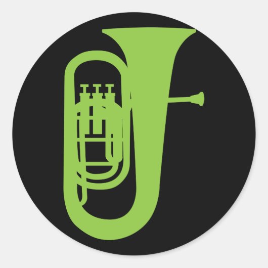 おもしろいバリトンシルエット音楽ギフト ラウンドシール (正面)