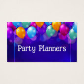 おもしろいバルーンパーティーまたはイベントプランナー名刺 (裏面)