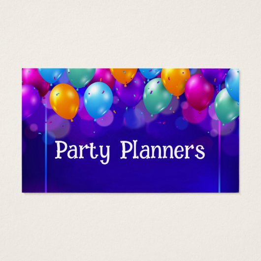 おもしろいバルーンパーティーまたはイベントプランナー名刺 (裏面)