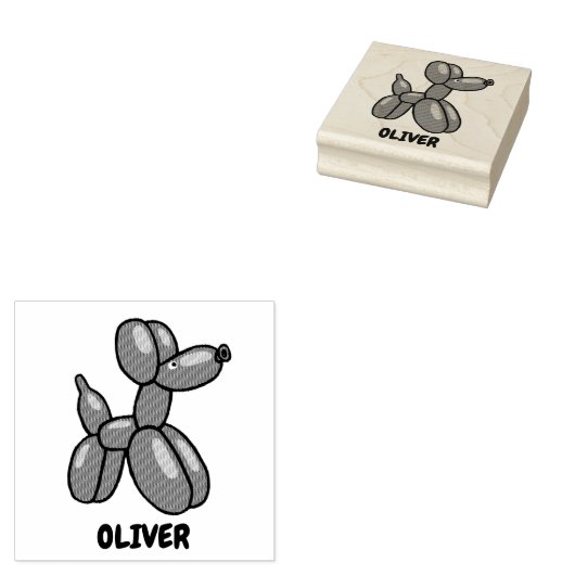 おもしろいバルーン犬のカスタムデザイン ラバースタンプ (押印)