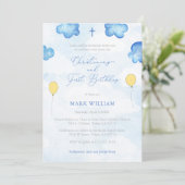 おもしろいバルーン《キリスト教》洗礼式や命名式最初の誕生日パーティー 招待状 (スタンド正面)