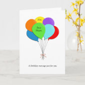 おもしろいバルーン–30th誕生日グリーティングカード カード (黄色い花)