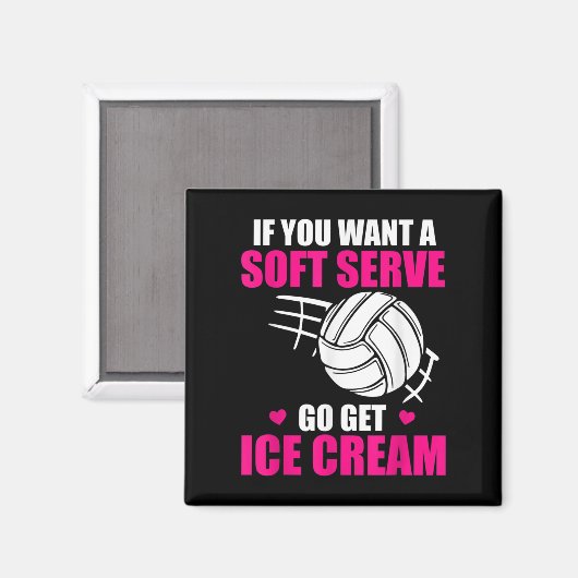 おもしろいバレもしーボールソフトサーブ行く氷を取得する マグネット (正面/裏面)