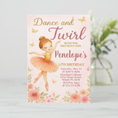 おもしろいバレリーナ誕生日招待状 招待状 (スタンド正面)