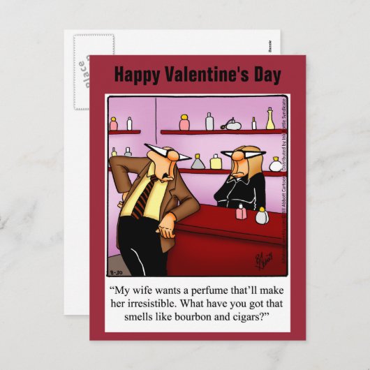 おもしろいバレンタインデーのユーモアのはがき シーズンポストカード (正面/裏面)