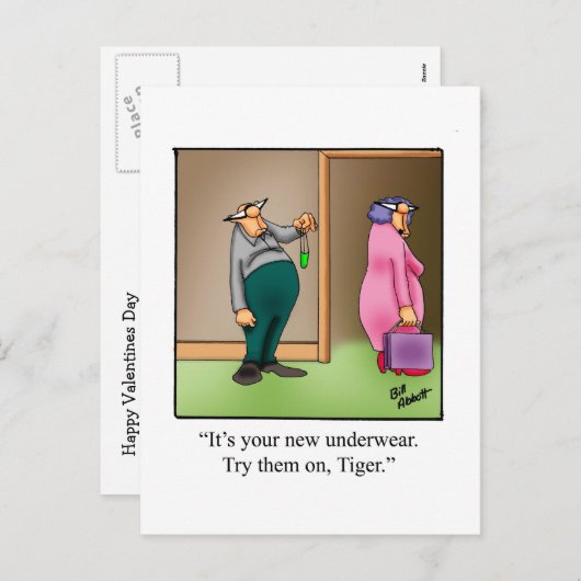おもしろいバレンタインデーのユーモアのはがき シーズンポストカード (正面/裏面)