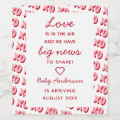 おもしろいバレンタインデー家族の妊娠の発表 ワインラベル (シングルラベル)