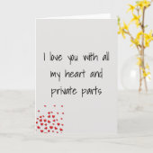 おもしろいバレンタインデー愛するプライベートパーツ カード (黄色い花)