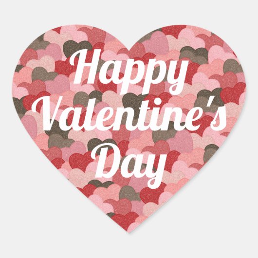 おもしろいバレンタインデー紙ハートパターン ハートシール (正面)