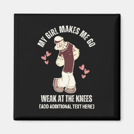 おもしろいバレンタインデー膝が弱いポパイ マグネット