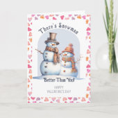 おもしろいバレンタインデー雪だるまお前より シーズンカード (正面)