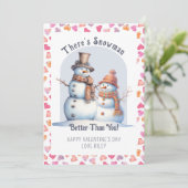 おもしろいバレンタインデー雪だるまがカワイイより シーズンカード (スタンド正面)