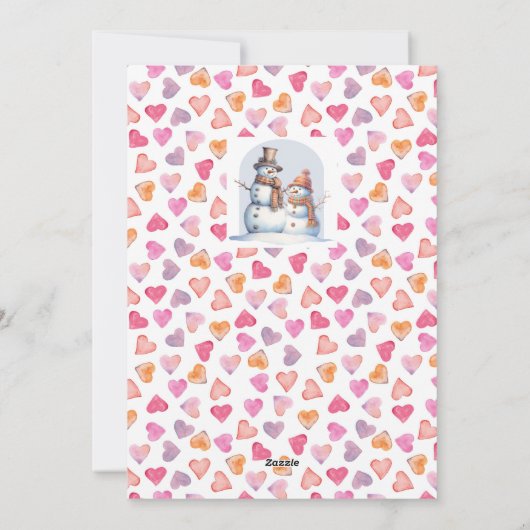 おもしろいバレンタインデー雪だるまがカワイイより シーズンカード (裏面)
