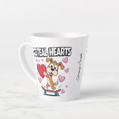 おもしろいバレンタインデー – かわいモダンい&ユーモアのある カフェラテマグ (左アングル)