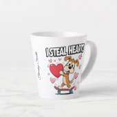 おもしろいバレンタインデー – かわいモダンい&ユーモアのある カフェラテマグ (右アングル)