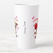 おもしろいバレンタインデー – かわいモダンい&ユーモアのある カフェラテマグ (正面)