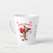 おもしろいバレンタインデー – かわいモダンい&ユーモアのある カフェラテマグ (左アングル)