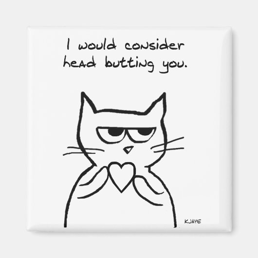 おもしろいバレンタイン – 猫は好きかもしれない マグネット (正面)