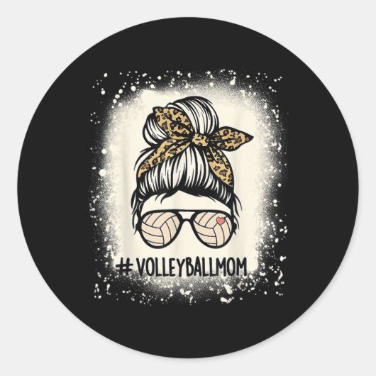 おもしろいバレーボール母バレーボール恋人ママ乱文 ラウンドシール (正面)
