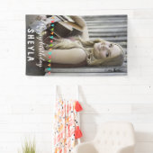 おもしろいバンティングフラグハッピーバースデー写真 横断幕 (インサイチュ)