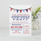 おもしろいバンティン7月4日ホリデーパーティー招待状 招待状 (スタンド正面)