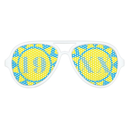 おもしろいバースデーパーティーヴィンテージレトロサングラスブルー アビエーターサングラス (正面)