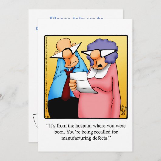 おもしろいバースデーパーティ招待状 招待状 (正面/裏面)