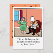 おもしろいバースデーパーティ招待状 招待状 (正面/裏面)