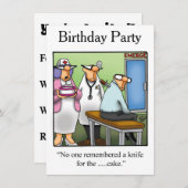 おもしろいバースデーパーティ招待状 招待状 (正面/裏面)