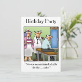おもしろいバースデーパーティ招待状 招待状 (スタンド正面)
