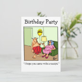 おもしろいバースデーパーティ招待状 招待状 (スタンド正面)