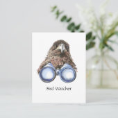 おもしろいバードウォッチング引用文プンホーク双眼鏡ポストカ ポストカード (スタンド正面)