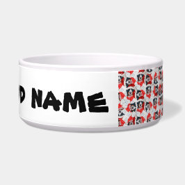 おもしろいバーニーズ・マウンテン・ドッグの名前 クリスマスパターン ボウル