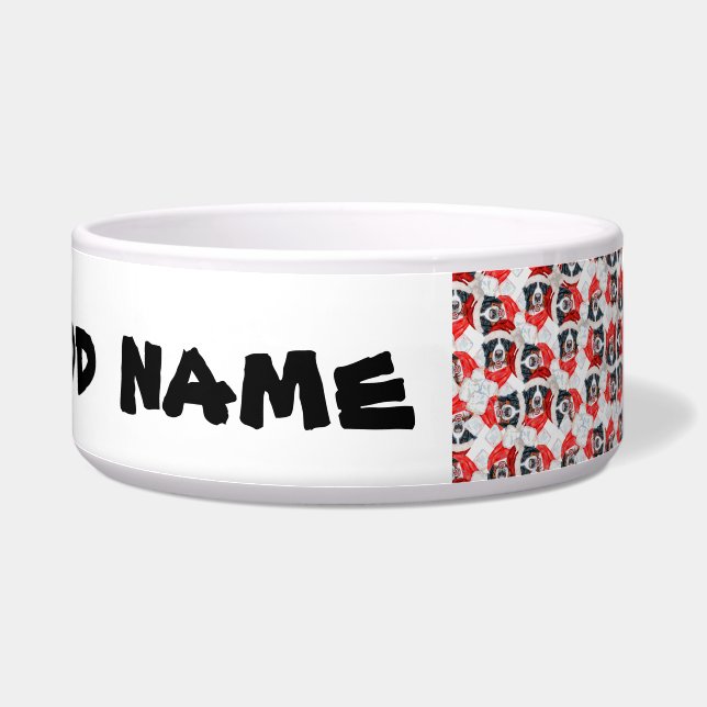 おもしろいバーニーズ・マウンテン・ドッグの名前 クリスマスパターン ボウル (右)