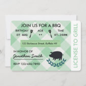 おもしろいバーベキューバーベキューバースデーパーティー招待 招待状 (正面)