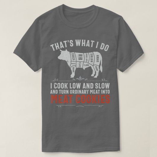 おもしろいバーベキュー焼き喫煙料理肉335 Tシャツ (デザイン正面)