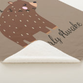 おもしろいバーリーアウェイクブラウンベア動物引用文ことわざ シェルパブランケット (3/4)