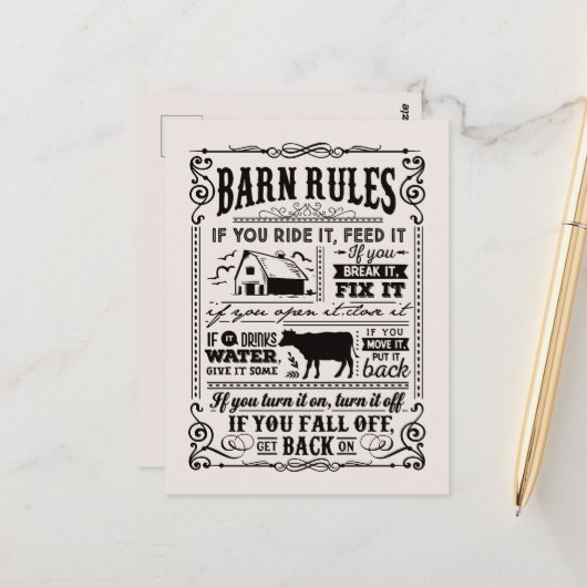 おもしろいバールールの追加メッセージゲスト ポストカード (正面/裏面インサイチュ)