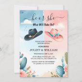 おもしろいバーンハットファームフィルムのUsa Cowboy Gender Reveal 招待状 (正面)