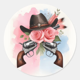 おもしろいバーンハットファームフィルムウサカウボーイジェンダーリビール ラウンドシール