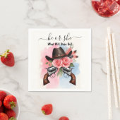 おもしろいバーンハットファームフィルムUsa Cowboy Gender Reveal スタンダードカクテルナプキン (インサイチュ)