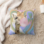 おもしろいバ吹ブルガムのキリン液スワールブルー クッション (ブランケット)