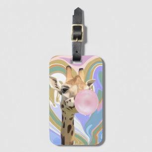 おもしろいバ吹ブルガムのキリン液スワールブルー ラゲッジタグ