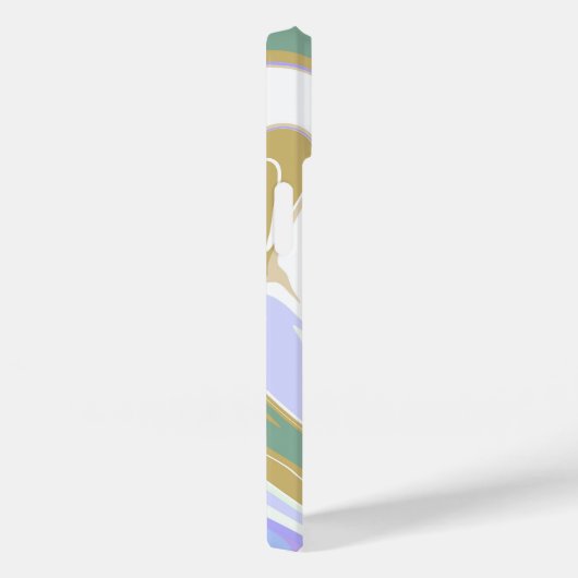 おもしろいバ吹ブルガムのキリン液スワールブルー Case-Mate iPhoneケース (裏面 / 右)