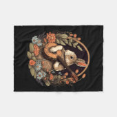 おもしろいバ遊ニーのバンジョギターミュージックラビットハッピー フリースブランケット (正面(横))