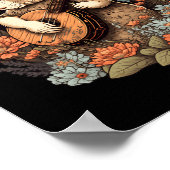 おもしろいバ遊ニーのバンジョギターミュージックラビットハッピー ポスター (角)