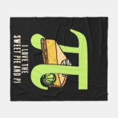 おもしろいパイとパイの日が大好き フリースブランケット (正面(横))