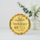 おもしろいパイナップルサマープールパーティー任意の年齢誕生日 招待状 (スタンド正面)