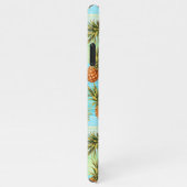 おもしろいパイナップルフルーツパタン水彩画ストライプ画 iPhoneケース (右側)